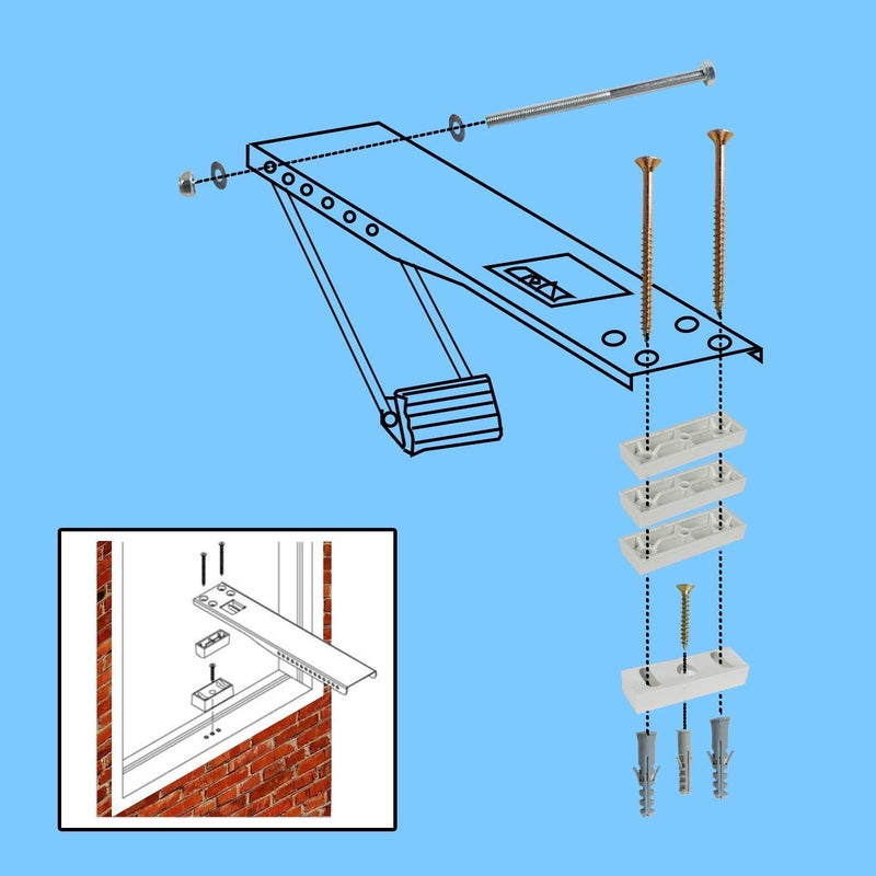 Air Jade Window Air Conditioner Bracket, Up to 160 lbs, Designed to Fit 7,000 to 22,000 BTU Sized Units, Heavy Duty Universal AC Support Brackets (L) - Image 4